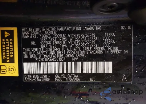2010 Lexus Rx 350 from USA, damaged, VIN 2T2BK1BA8AC051957